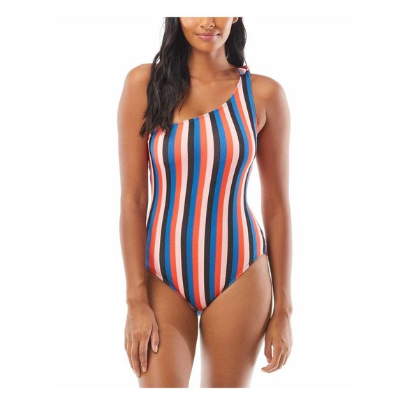 kate spade Other - NWT! KATE SPADE Colorful Stripe Stretchy One-Shoulder One Piece Swimsuit XL